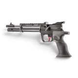 id-paintball UX SPA Master PCP Luftpistole in Schwarz mit rotem Abzug und Picatinny-Schiene für präzises Schießen