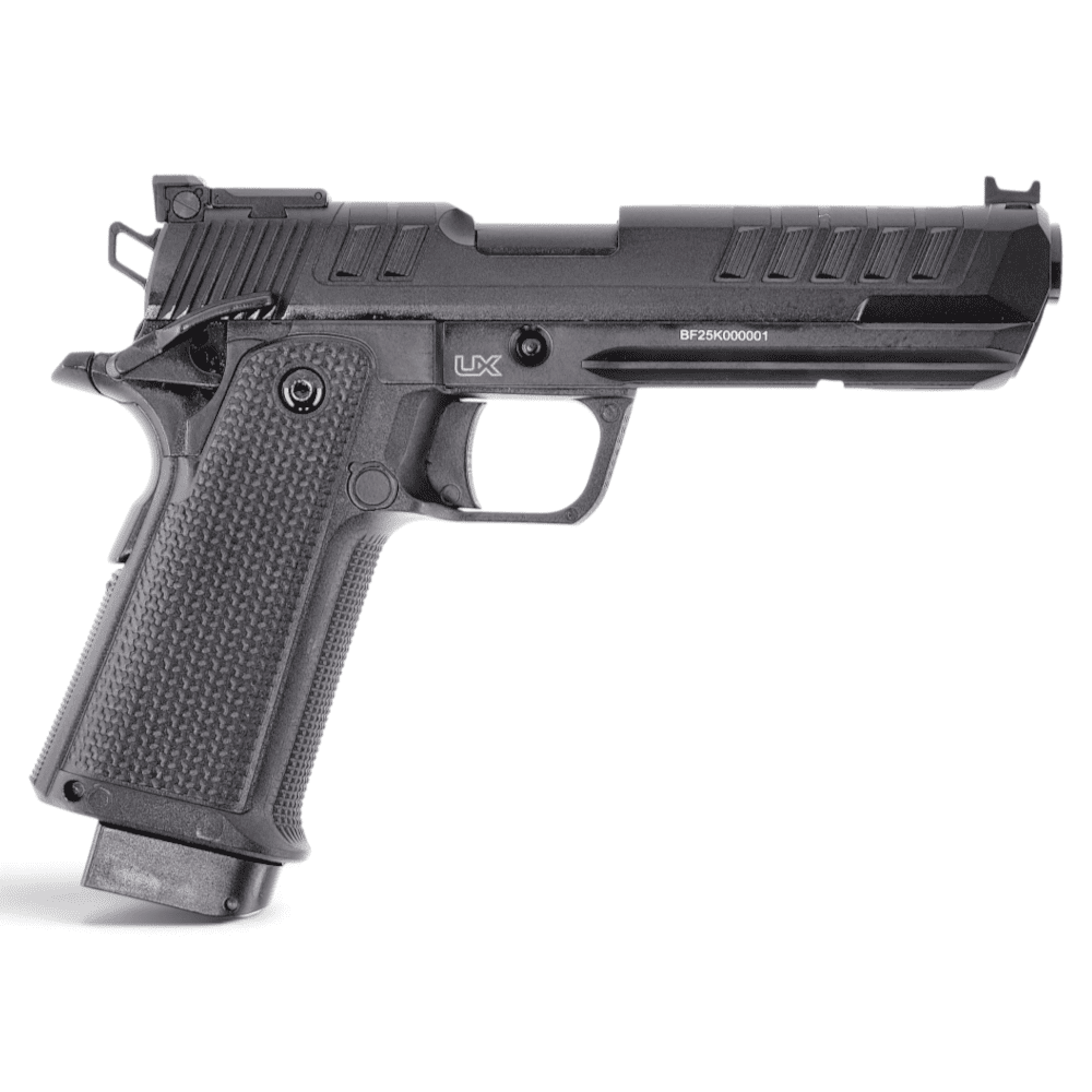 id-paintball UX Stratix CO2-Pistole in Schwarz mit Metallschlitten, Blowback und einstellbarem Shoot-Up-System
