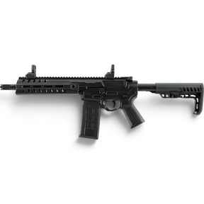id-paintball UX Strike Force CO2-Sportgewehr in Schwarz mit AR-Design, M-LOK-Vorderschaft und verstellbarem Schubschaft.