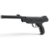 id-paintball UX Trevox Knicklauf-Luftpistole in Schwarz mit Silence Air Schalldämpfer und ergonomischem Griff