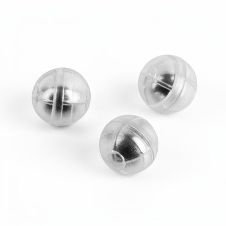 Drei Vesta Quicksilver Plastic Steel Balls von id-paintball im Kaliber .50 mit Stahlkern und transparenter Polymerhülle