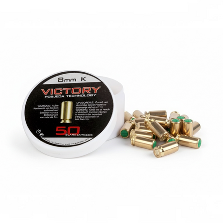 id-paintball Victory 8mm P.A.K. Platzpatronen mit Messinghülsen in einer 50er Packung für Schreckschusswaffen