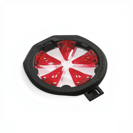 id-paintball Virtue Crown SF 2 Speed Feed für Spire 3 Loader mit rotem Kunststoff-Deckel und schwarzen Fingern