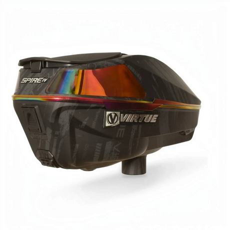 id-paintball Virtue Spire IV Graphic Fire Paintball Loader mit schwarzem Design und schillerndem Racing-Streifen