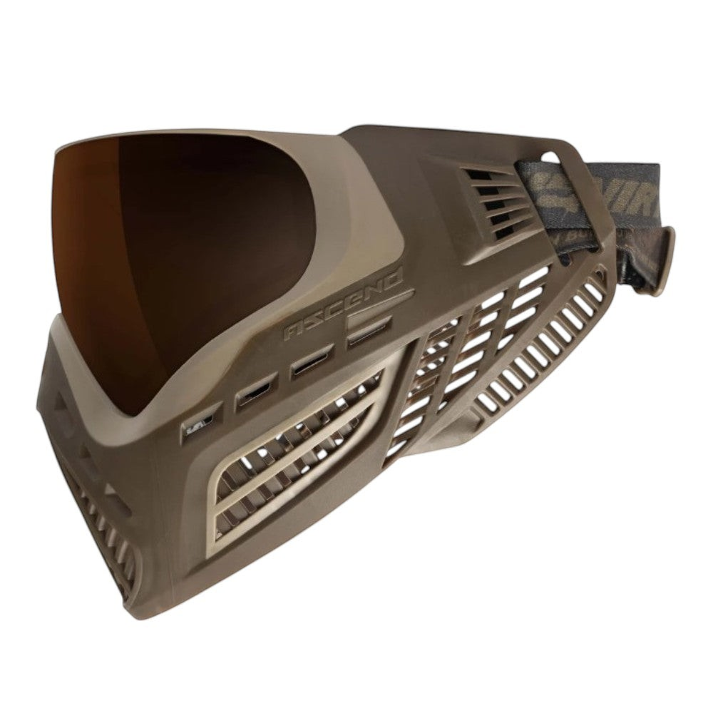 id-paintball Virtue VIO Ascend Paintball-Maske in FDE Tan Braun mit Thermal-Glas und flexiblem Gesichtsschutz