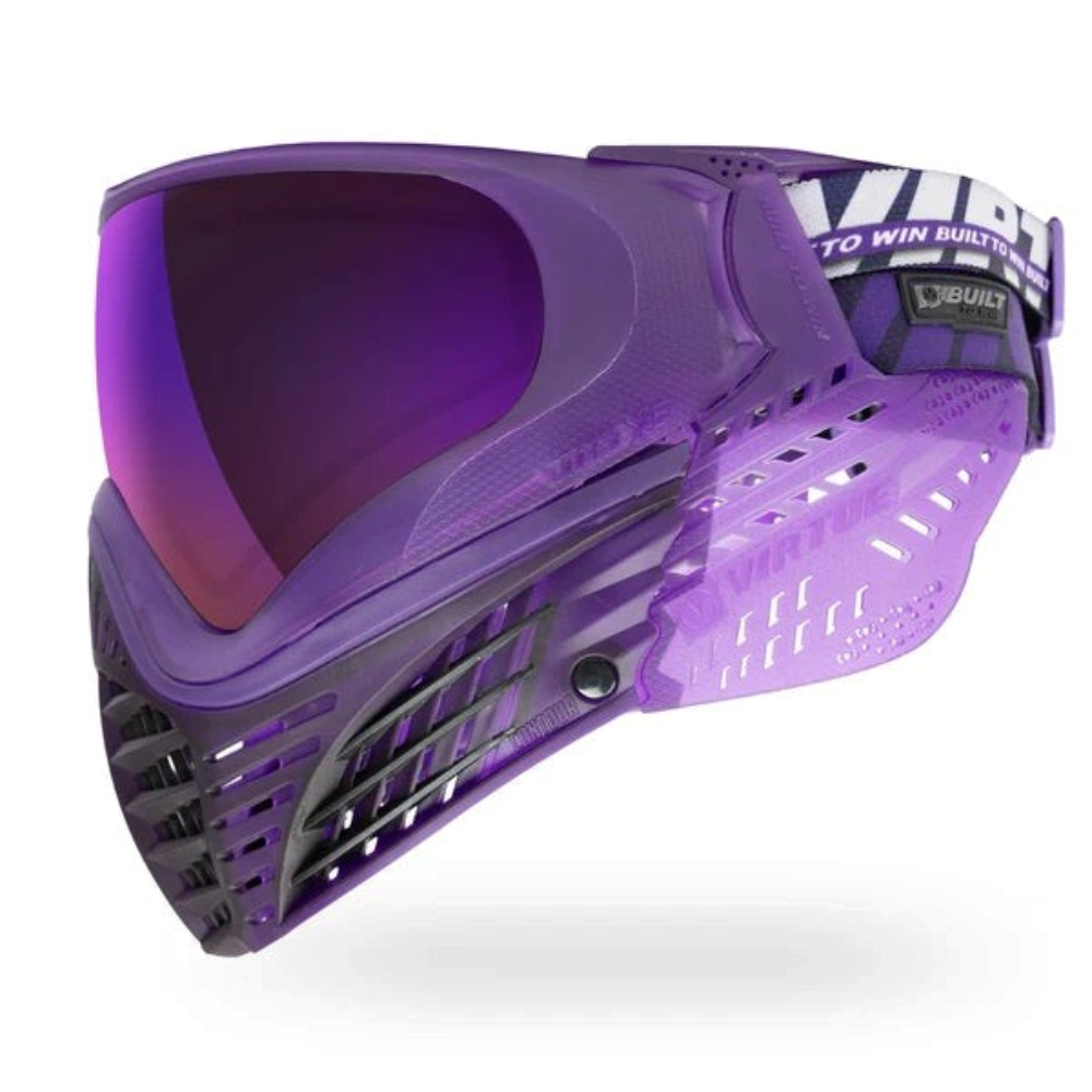 id-paintball Virtue VIO X6 Paintball Maske in Purple Storm mit getönter Linse und verstellbarem Kopfband