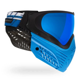 id-paintball Virtue VIO X6 Paintball Maske in Ice Black mit blauem Visier und blauem Mundschutz