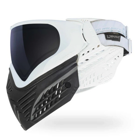 id-paintball Virtue VIO X6 Paintball Maske in White Storm mit schwarzem Visier und verstellbarem Kopfband