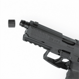 id-paintball Heckler & Koch VP9 Tactical Airsoft Pistole mit abgenommenem Gewindeschutz am Lauf