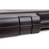 id-paintball Waffenkoffer XL aus schwarzem, schlagfestem Kunststoff mit Detailansicht eines Schnellverschlusses