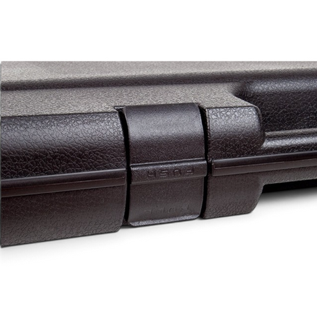 id-paintball Waffenkoffer XL aus schwarzem, schlagfestem Kunststoff mit Detailansicht eines Schnellverschlusses