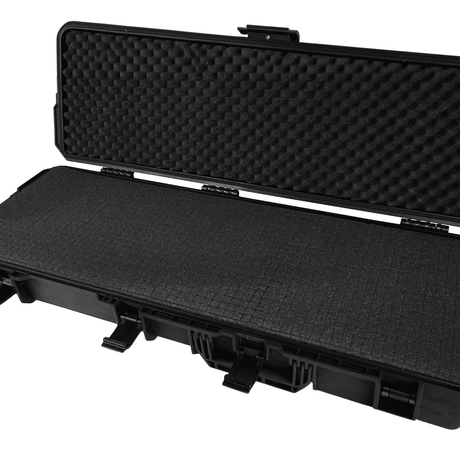 id-paintball XXL Waffenkoffer in Schwarz mit Noppenschaumstoff im Deckel und anpassbarem Pick-n-Plug Schaumstoffboden