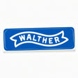 id-paintball Walther Aufkleber in Blau mit weißem Logo Schriftzug im Banner-Design, 85x24 mm