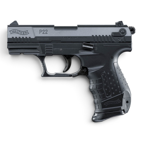 id-paintball Walther P22 Airsoft Pistole in Schwarz mit Metallschlitten und Federdruck-System für Einsteiger