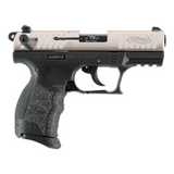 id-paintball Walther P22Q Schreckschusspistole in Nickel Edition mit schwarzem Hi-Grip Griffstück und Picatinny-Schiene