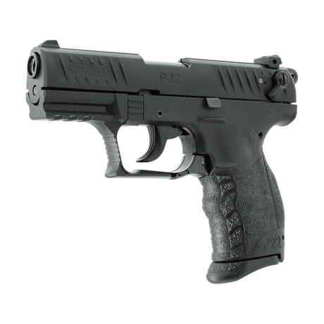 id-paintball Walther P22Q Schreckschusspistole in Schwarz mit Hi-Grip Polymergriffstück und Picatinny-Schiene