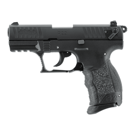 id-paintball Walther P22Q Schreckschusspistole in Schwarz mit Hi-Grip Polymergriffstück und Picatinny-Schiene