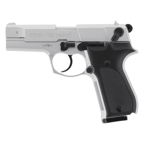 id-paintball Walther P88 Bicolor Nickel 9mm P.A.K. Schreckschusspistole mit schwarzen Kunststoffgriffschalen