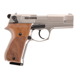 id-paintball Walther P88 Schreckschusspistole in Nickel mit edlen Holzgriffschalen im Kaliber 9 mm P.A.K.