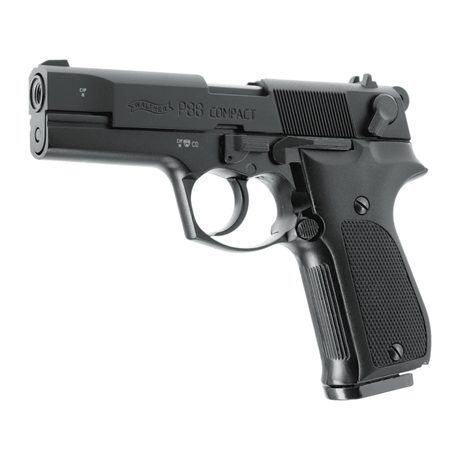 id-paintball Walther P88 Schreckschusswaffe in Schwarz mit ergonomischem Kunststoffgriff und beidseitiger Sicherung