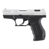 id-paintball Walther P99 Schreckschusspistole in Bicolor-Optik mit silbernem Schlitten und schwarzem Polymer-Griffstück