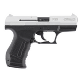 id-paintball Walther P99 Schreckschusswaffe in Bicolor mit silbernem Schlitten und schwarzem Polymer-Griffstück
