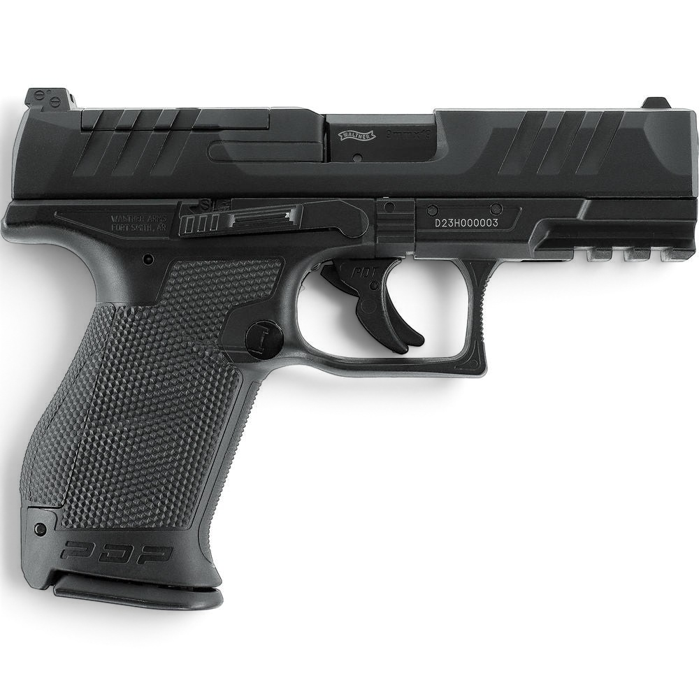 id-paintball Walther PDP Compact 4 Zoll CO2 Airsoftpistole in Schwarz mit Metallschlitten und Picatinny-Schiene