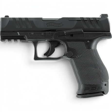 id-paintball Walther PDP Compact 4 Zoll CO2 Airsoftpistole in Schwarz mit Metallschlitten und Picatinny-Schiene