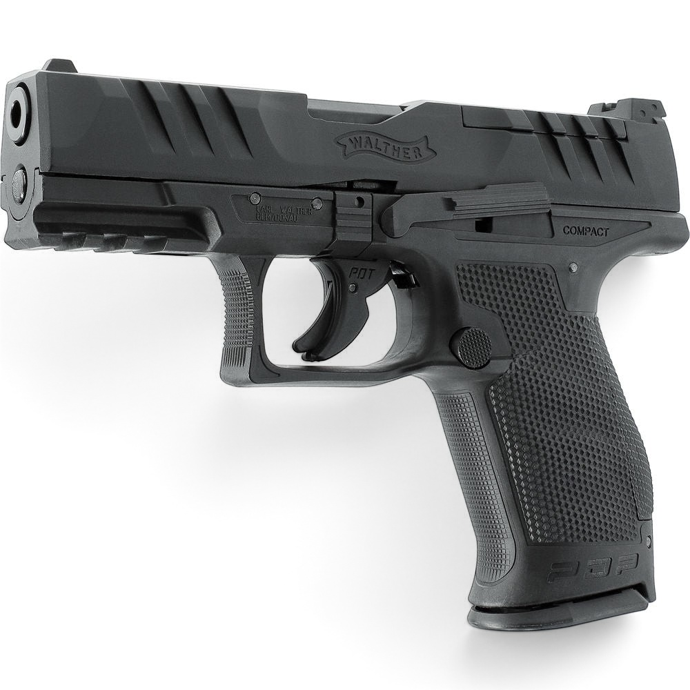 id-paintball Walther PDP Compact 4 Zoll CO2 Airsoftpistole in Schwarz mit Metallschlitten und Picatinny-Schiene
