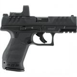 id-paintball Walther PDP Compact CO2-Pistole in Schwarz mit montiertem UX RDS 8 Red-Dot-Visier und Picatinny-Schiene