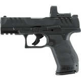 id-paintball Walther PDP Compact CO2-Pistole in Schwarz mit montiertem UX RDS 8 Red-Dot-Visier und Picatinny-Schiene