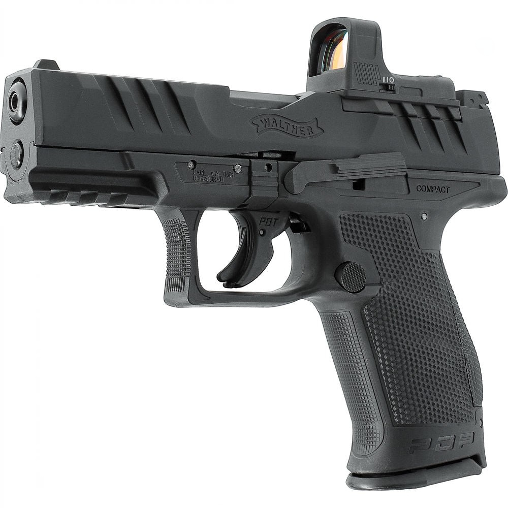 id-paintball Walther PDP Compact CO2-Pistole in Schwarz mit montiertem UX RDS 8 Red-Dot-Visier und Blowback-Funktion