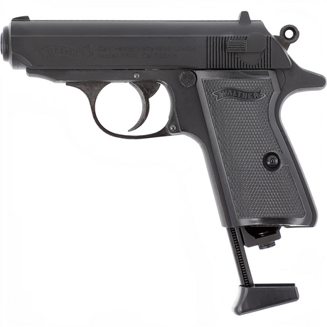 id-paintball Walther PPK/S CO2-Luftpistole in Schwarz aus Vollmetall mit Blowback-System und 15-Schuss-Magazin
