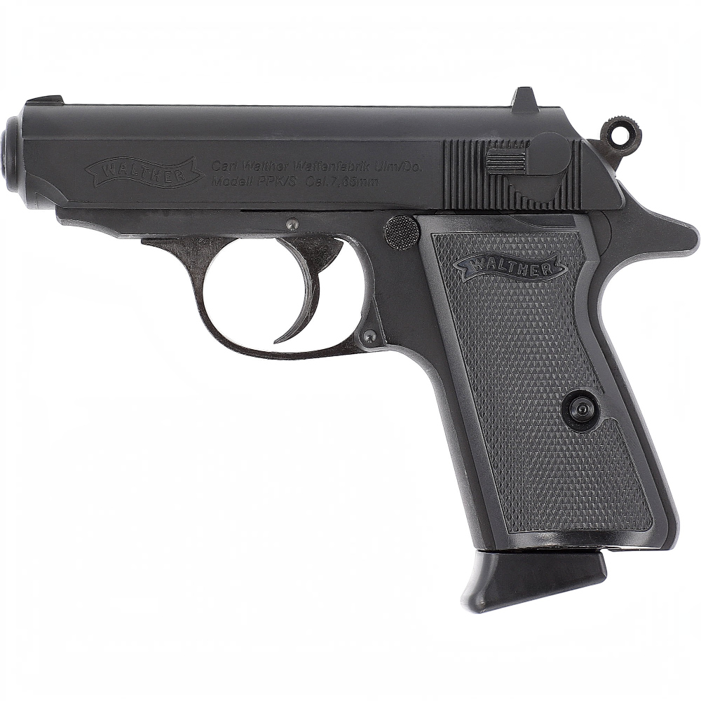 id-paintball Walther PPK/S CO2 Luftpistole in Schwarz mit Vollmetallgehäuse und Blowback-System