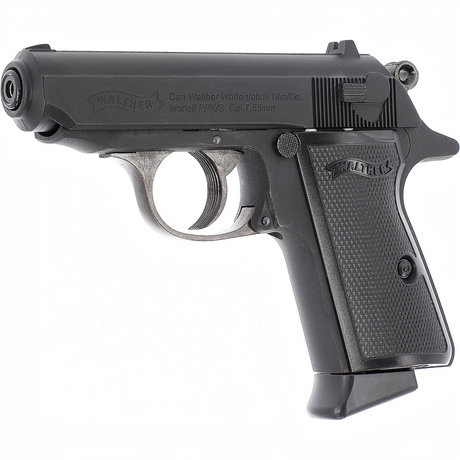 id-paintball Walther PPK/S CO2-Luftpistole aus Vollmetall in Schwarz mit Blowback-System und 4,5 mm Kaliber