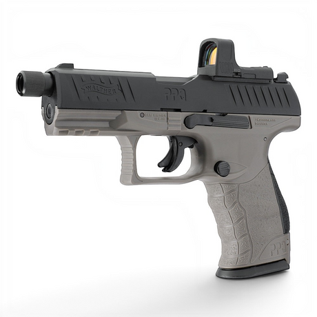 id-paintball Walther PPQ M2 Q4 TAC CO2-Pistole in Tungsten Gray mit Leuchtpunktvisier und 4,6-Zoll-Lauf
