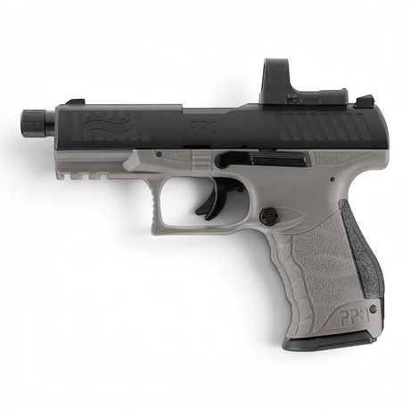 id-paintball Walther PPQ M2 Q4 TAC CO2-Pistole in Tungsten Gray mit Leuchtpunktvisier und Blowback-Funktion