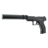 id-paintball Walther PPQ M2 Navy Schreckschusswaffe in Schwarz mit Schalldämpfer und rutschfestem Polymer-Griffstück