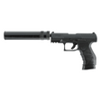 id-paintball Walther PPQ M2 Navy Schreckschusswaffe in Schwarz mit Schalldämpfer und Polymer-Griffstück