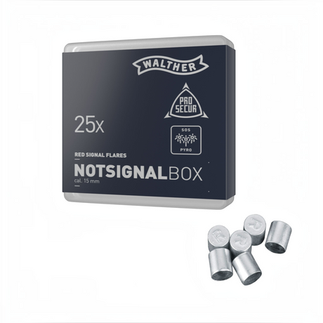 id-paintball Walther Not-Signal Box mit 25 roten Signalsternen im Kaliber 15 mm für Schreckschusswaffen