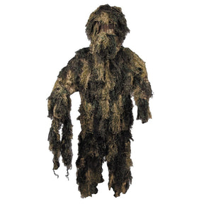 id-paintball 4-teiliger Woodland Ghillie Suit aus Polyester mit realistischer Fadentarnung für Paintball und Sniper
