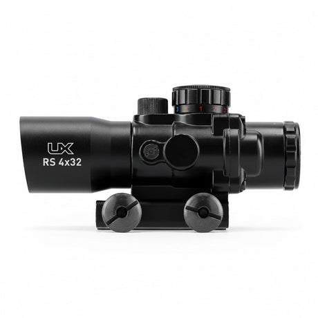 id-paintball UX RS 4x32 Zielfernrohr in Schwarz mit beleuchtetem TacDot-Absehen und Picatinny-Montage