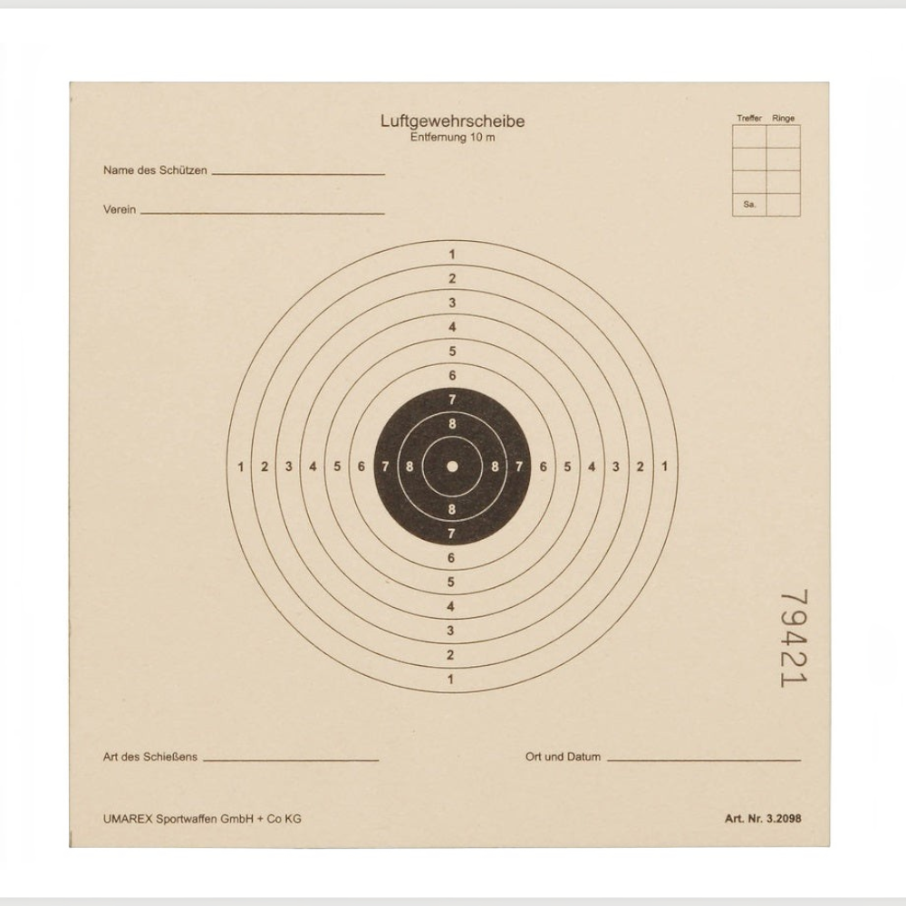 id-paintball 250er Set ISSF Zielscheiben 14x14 cm aus Spezialkarton für Luftgewehr und Softair Training