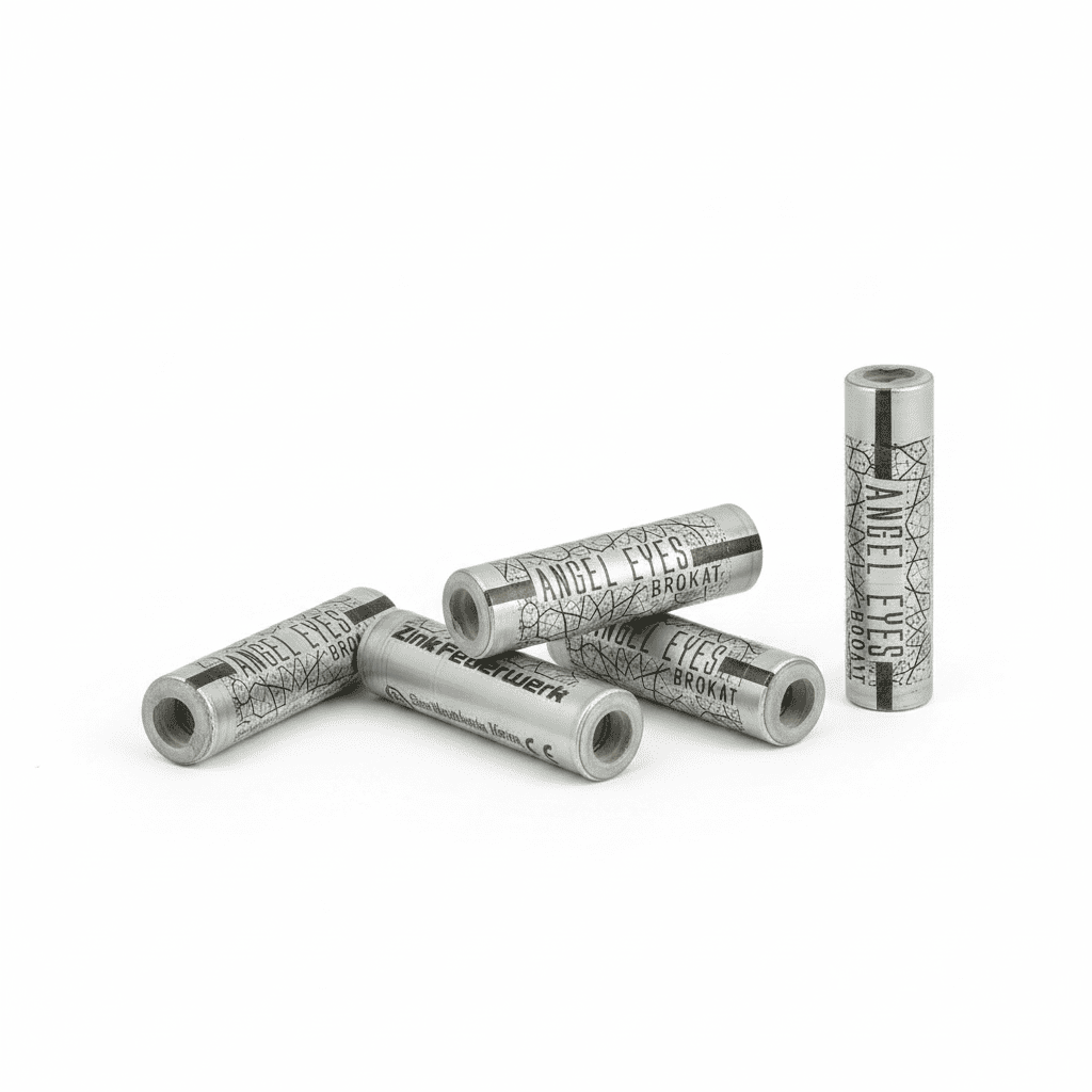 id-paintball Pyro Zink Angel Eyes Signalsterne 15mm mit silberner Hülse und schwarzem Aufdruck für Schreckschusswaffen