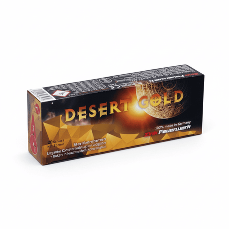 id-paintball Zink Desert Gold 15mm Sternbombetten 20er Pack mit goldenem Kometenaufstieg und grünem Bukett