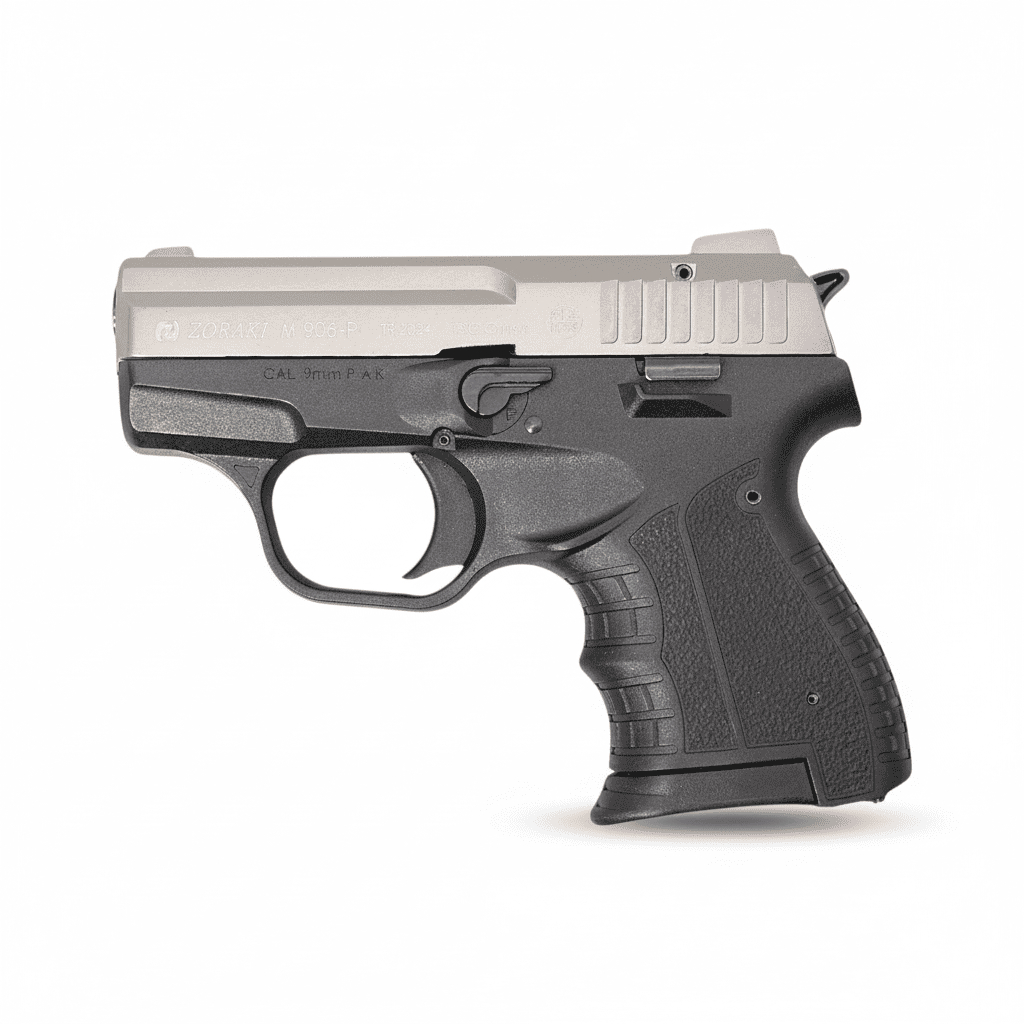 id-paintball Zoraki 906 Schreckschusspistole in Bi-Color Titan und Schwarz mit kompaktem Design