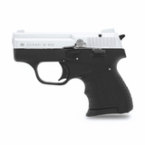 id-paintball Zoraki 906 Schreckschusspistole in mattem Chrom und Schwarz mit kompaktem Polymergriff