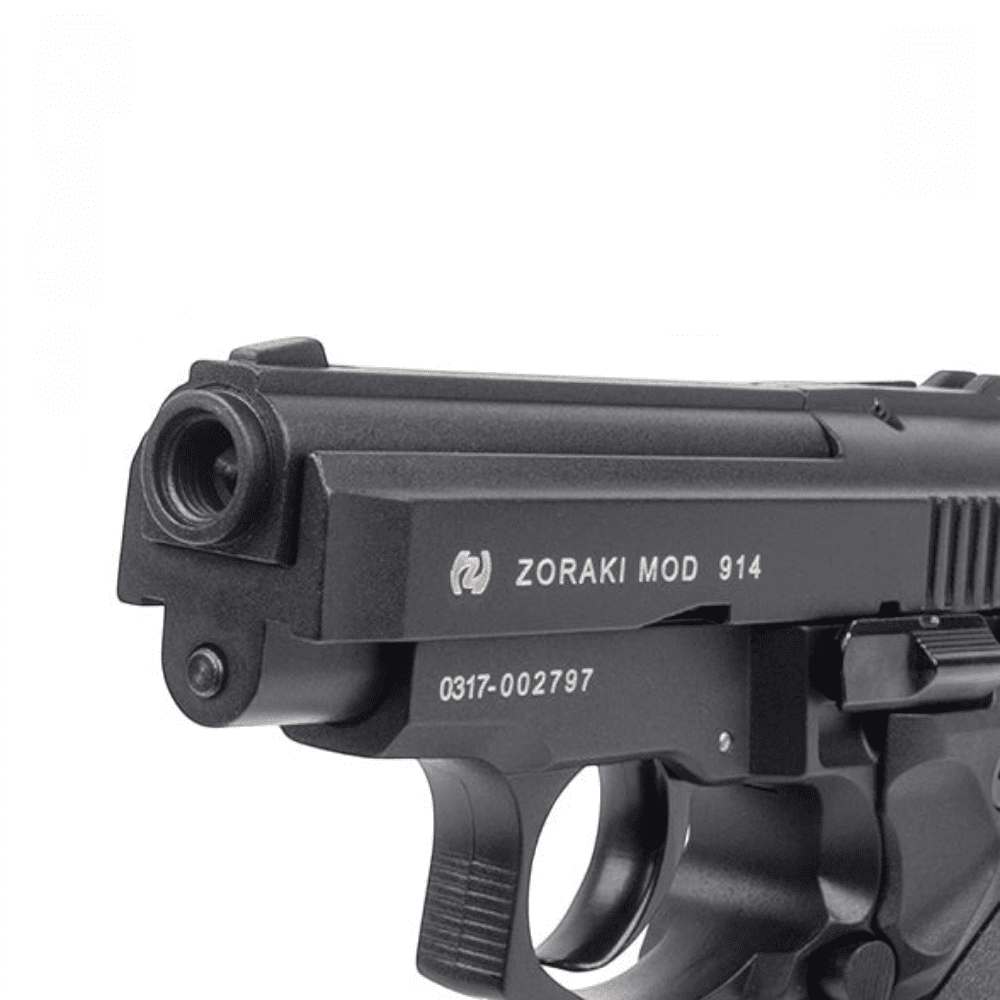 id-paintball Zoraki 914 Gas-Signalpistole in Schwarz mit 9mm P.A.K. Kaliber und robuster Metallkonstruktion