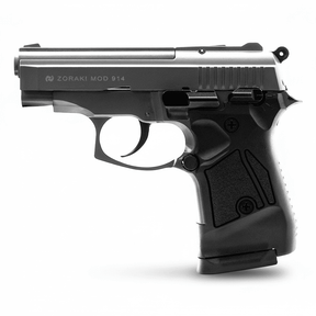 id-paintball Zoraki 914 Titan Schreckschusspistole in 9mm PAK mit schwarzem Griffstück und metallischem Finish