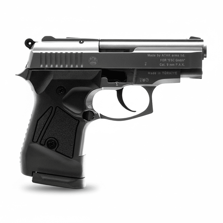 id-paintball Zoraki 914 Titan Schreckschusspistole in 9mm PAK mit stahlverstärktem Metallgehäuse und schwarzem Griff